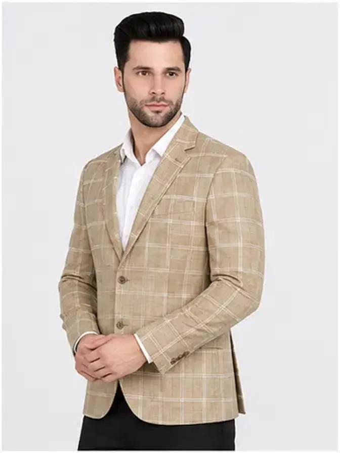 Sand Windowpane Blazer view 3