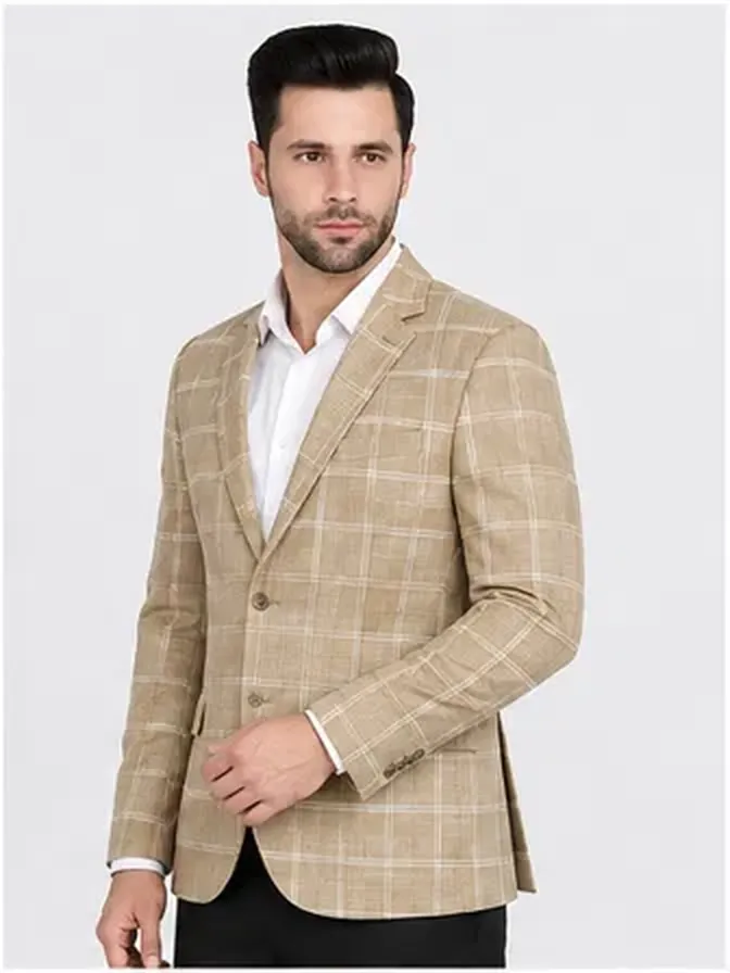 Sand Windowpane Blazer view 4