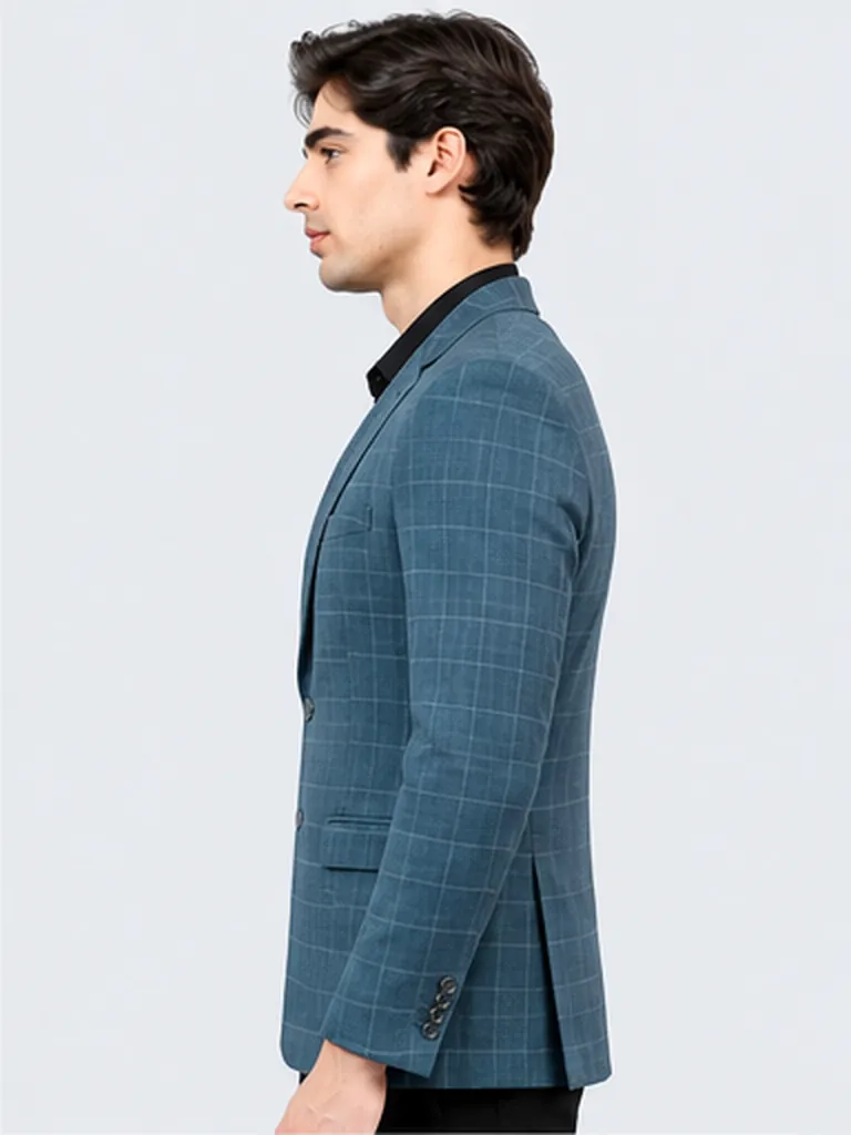 Teal Windowpane Blazer view 5