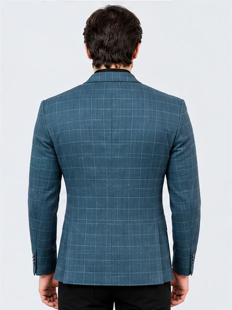 Teal Windowpane Blazer view 6