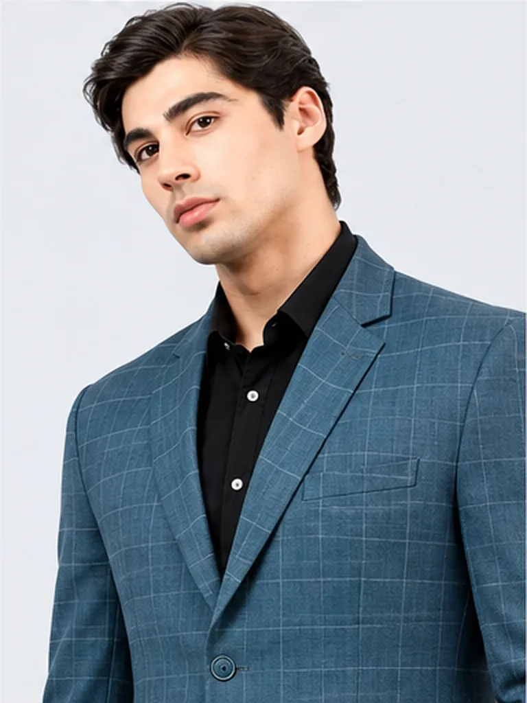 Teal Windowpane Blazer view 7