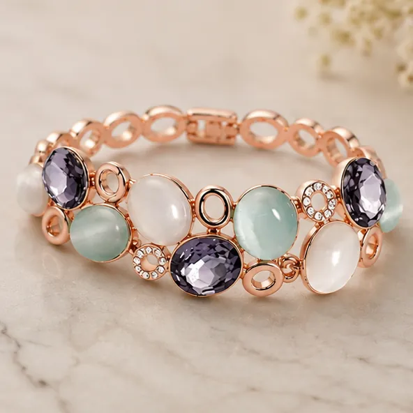 Rose Gold Cabochon Bracelet view 3