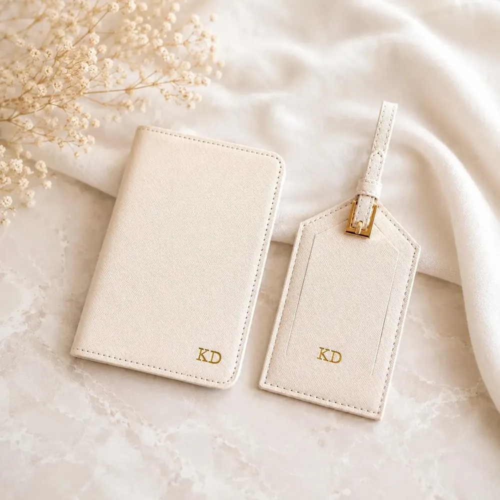 Ivory Passport Holder & Luggage Tag