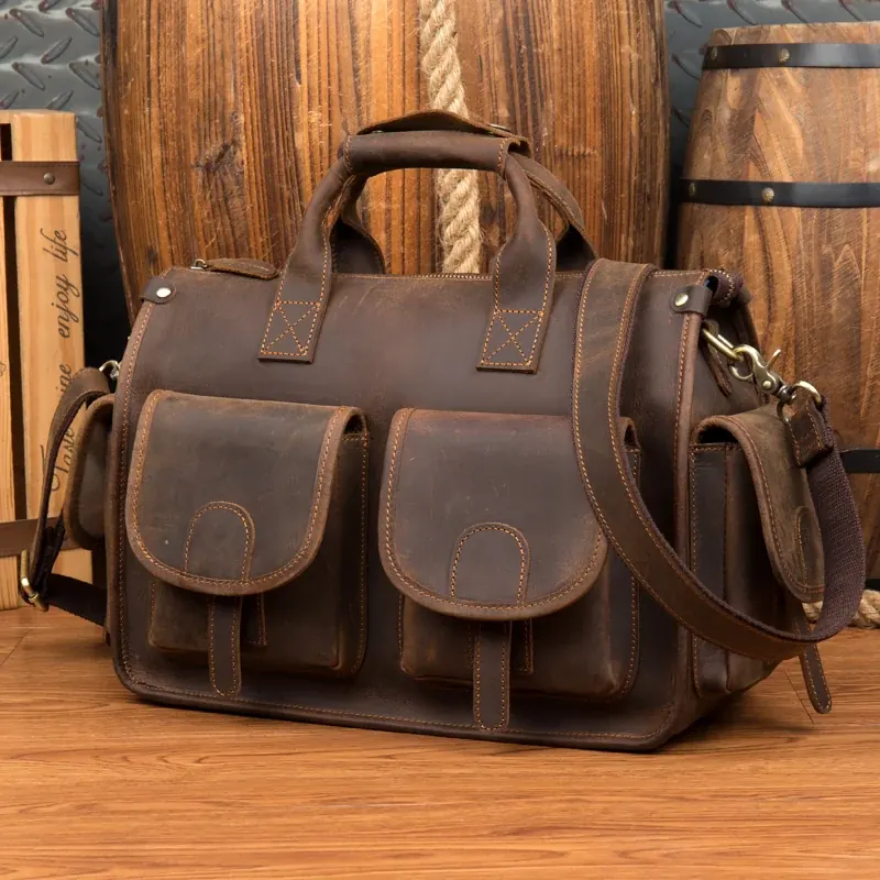 Crazy Horse Leather Briefcase