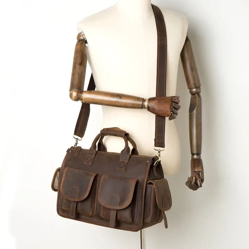 Crazy Horse Leather Briefcase view 2