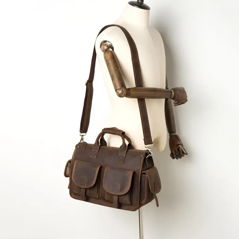 Crazy Horse Leather Briefcase view 4