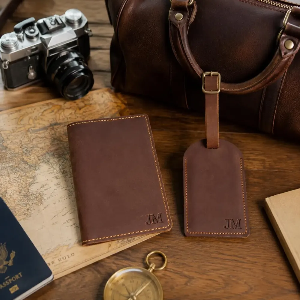 Leather Passport Holder & Luggage Tag