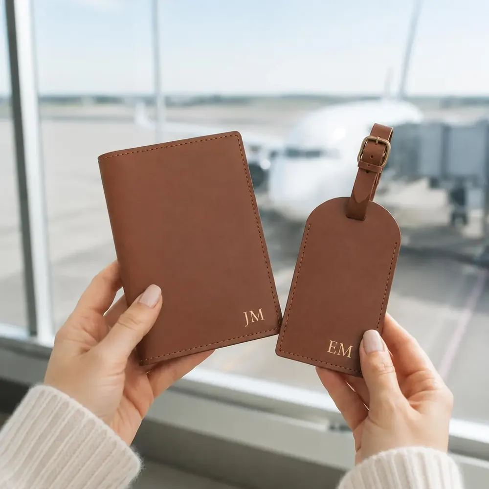 Leather Passport Holder & Luggage Tag view 2