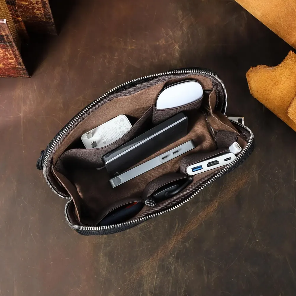 Handmade Leather Storage Pouch view 2