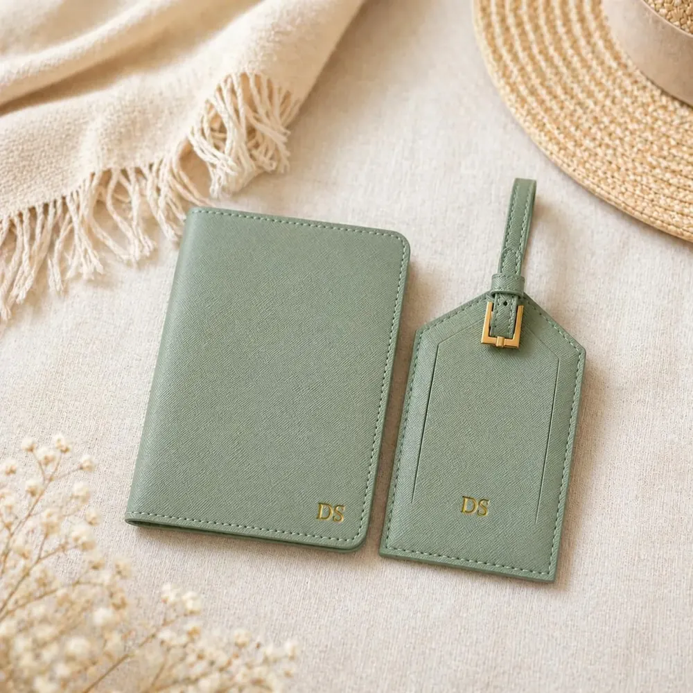 Sage Passport Holder & Luggage Tag