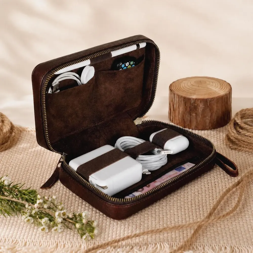 Leather Cable Organiser