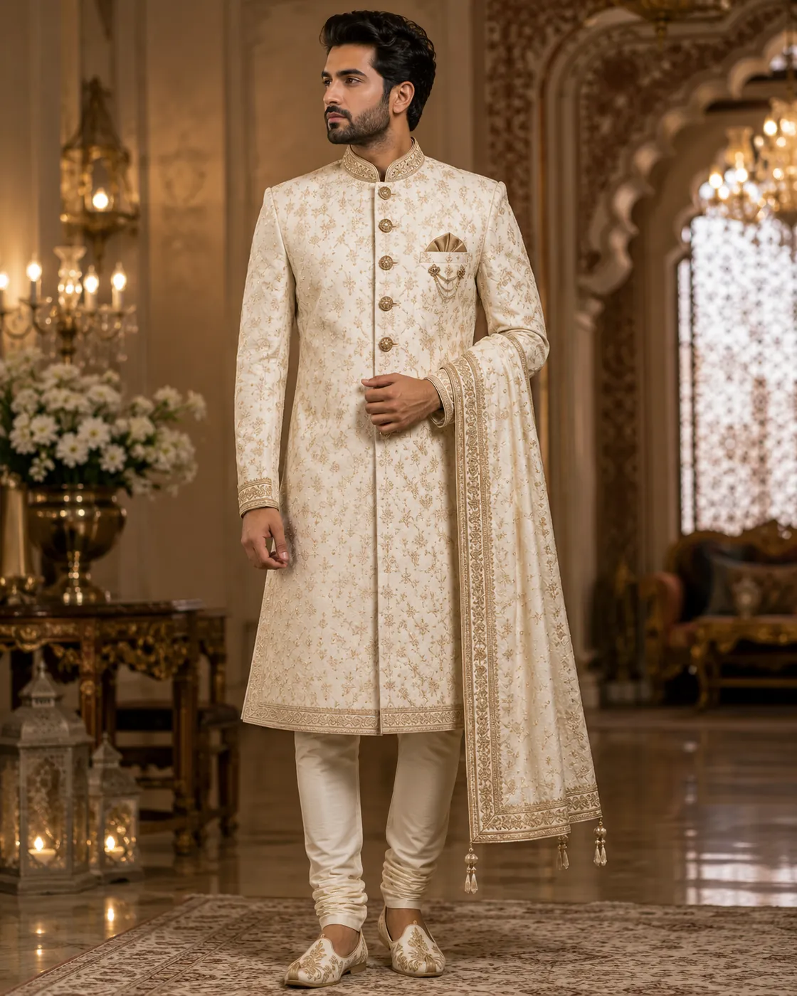 Pearl Jaal Sherwani