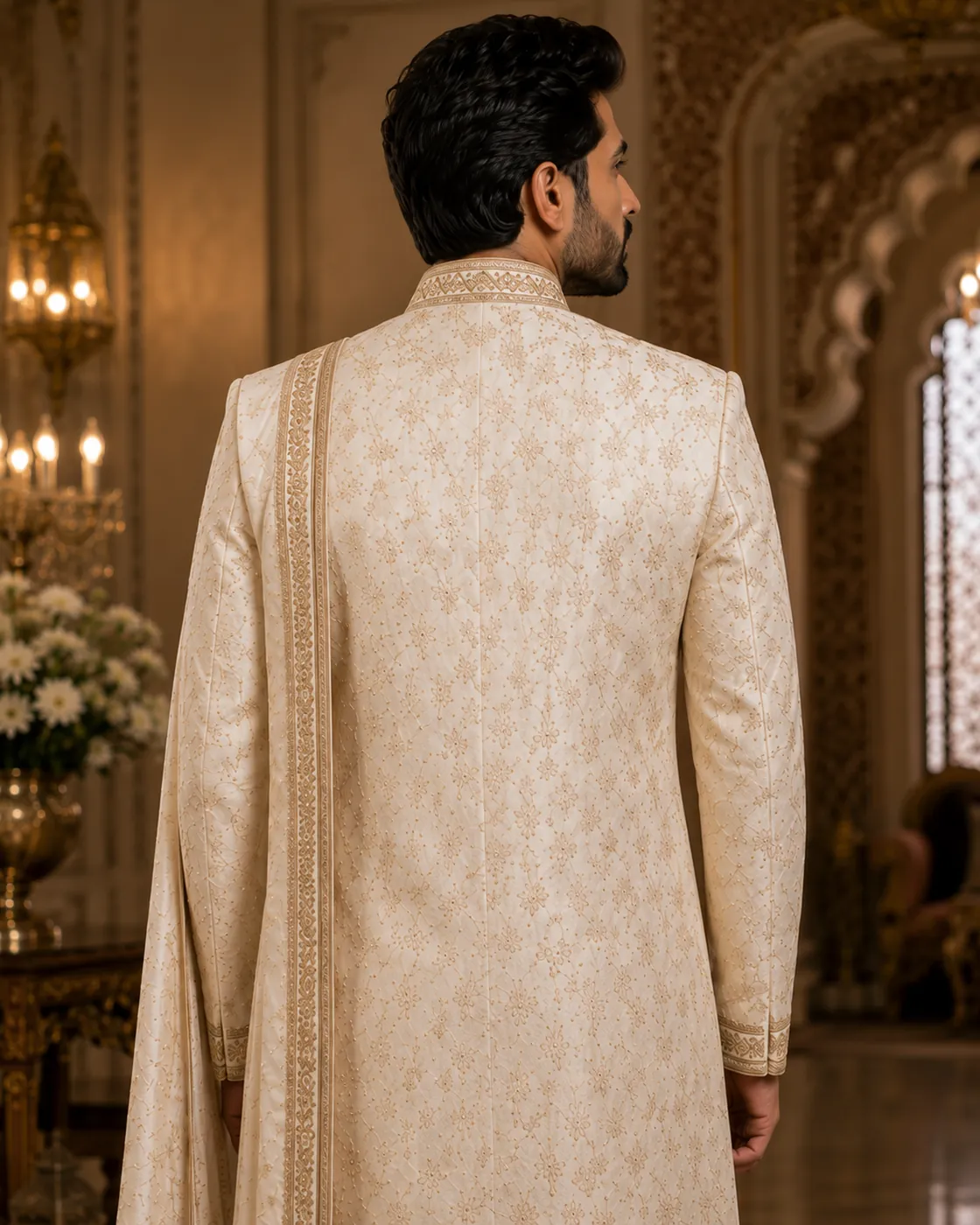 Pearl Jaal Sherwani view 3