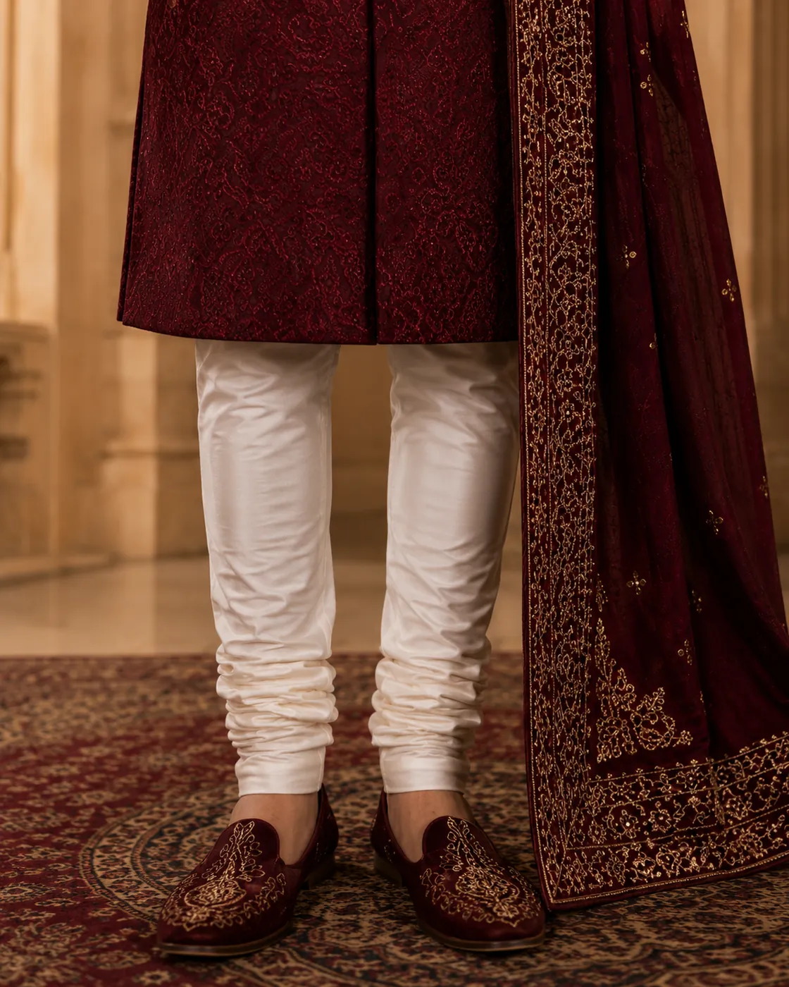 Regal Maroon Sherwani view 5