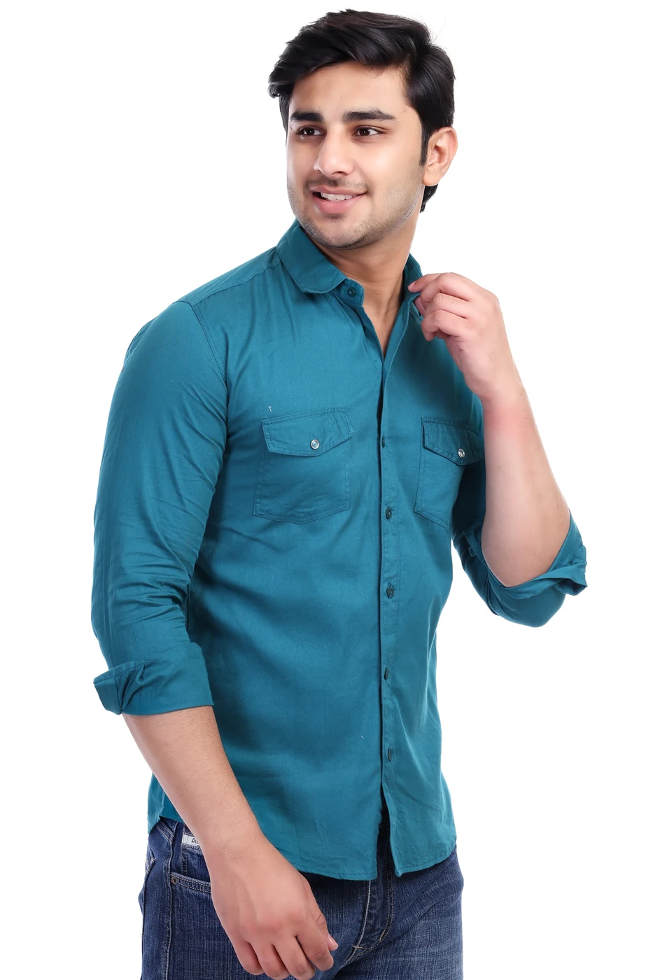 Teal Utility Shirt view 3