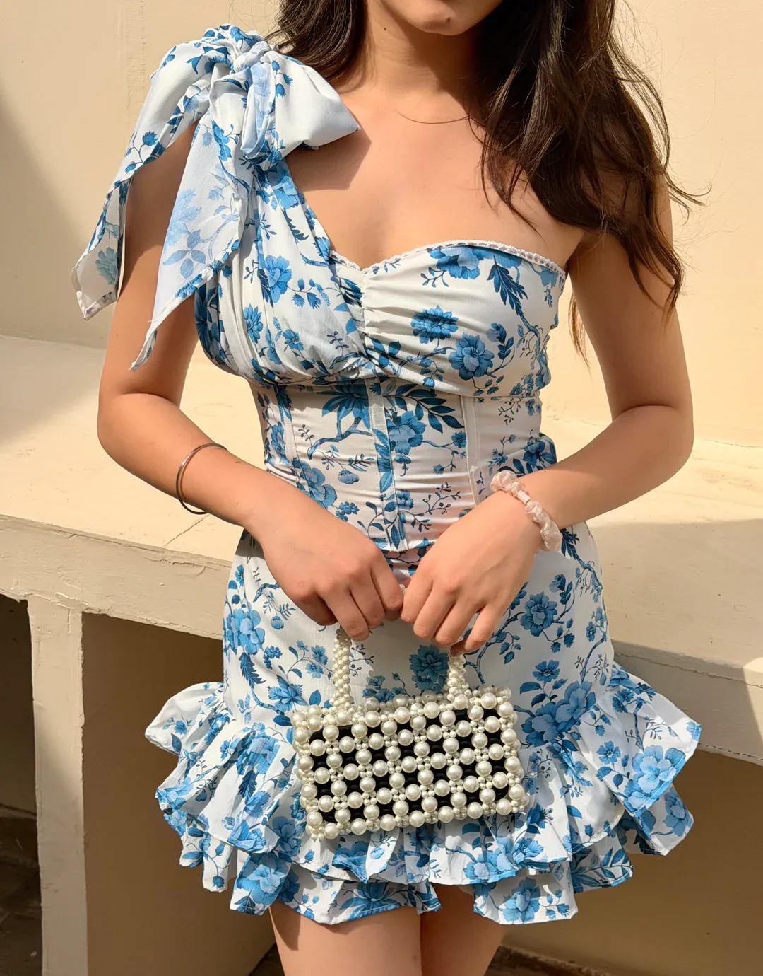 Porcelain Blue Floral Dress view 3