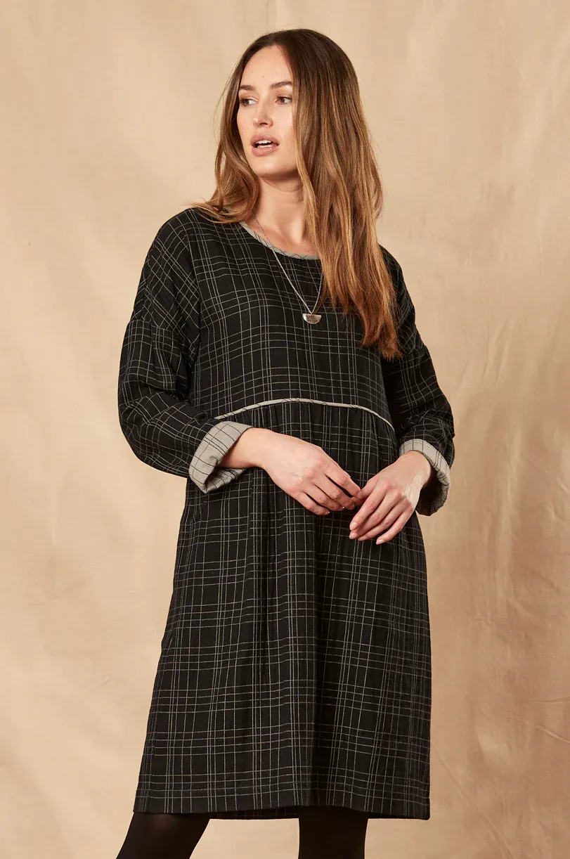 Charcoal Check Tunic Dress