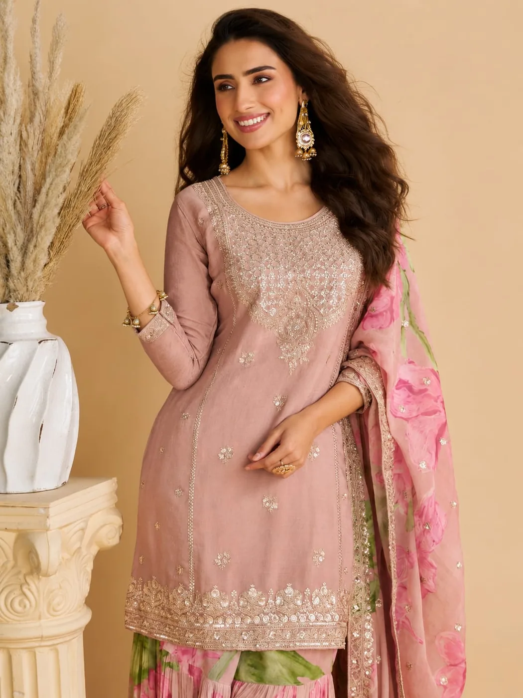 Rose Petal Sharara Suit